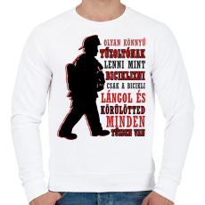 PRINTFASHION Könnyű tűzoltónak lenni - Férfi pulóver - Fehér