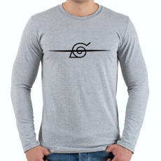 PRINTFASHION Konoha áthúzott jel - Férfi hosszú ujjú póló - Sport szürke