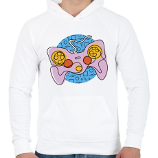 PRINTFASHION Kontroller - Férfi kapucnis pulóver - Fehér