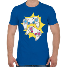 PRINTFASHION Kontrollerek - Férfi póló - Királykék férfi póló