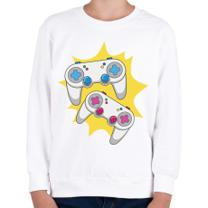 PRINTFASHION Kontrollerek - Gyerek pulóver - Fehér