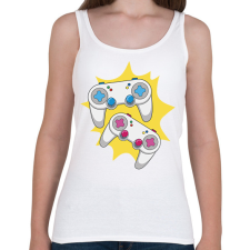 PRINTFASHION Kontrollerek - Női atléta - Fehér női trikó