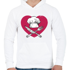 PRINTFASHION Konyhatündér - Férfi kapucnis pulóver - Fehér