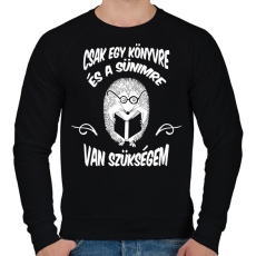 PRINTFASHION Könyv és süni - Férfi pulóver - Fekete