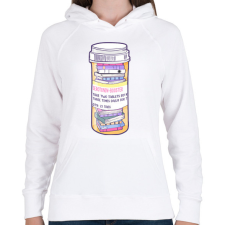 PRINTFASHION Könyv gyógyszer - Női kapucnis pulóver - Fehér női pulóver, kardigán