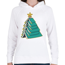 PRINTFASHION Könyv karácsonyfa - Női kapucnis pulóver - Fehér női pulóver, kardigán