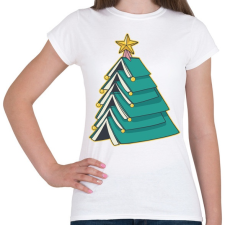 PRINTFASHION Könyv karácsonyfa - Női póló - Fehér női póló
