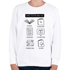 PRINTFASHION Könyv olvasás - Gyerek pulóver - Fehér