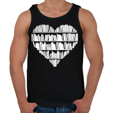 PRINTFASHION Könyv szív - Férfi atléta - Fekete