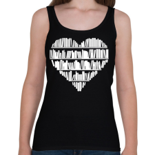 PRINTFASHION Könyv szív - Női atléta - Fekete női trikó