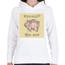 PRINTFASHION Könyvelés? Bízd rám! - Női kapucnis pulóver - Fehér