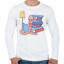 PRINTFASHION Könyvkukac - Férfi hosszú ujjú póló - Fehér férfi póló