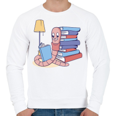 PRINTFASHION Könyvkukac - Férfi pulóver - Fehér