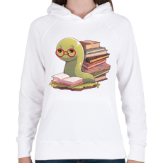 PRINTFASHION Könyvkukac - Női kapucnis pulóver - Fehér