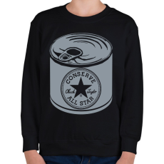 PRINTFASHION konzerv converse - Gyerek pulóver - Fekete