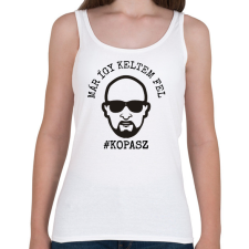 PRINTFASHION #Kopasz - Női atléta - Fehér női trikó