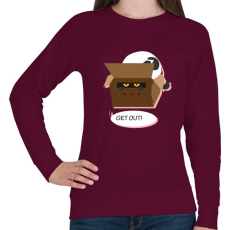 PRINTFASHION Kopj le! - Női pulóver - Bordó