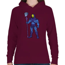 PRINTFASHION Koponya arc - Női kapucnis pulóver - Bordó