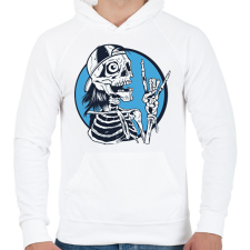 PRINTFASHION Koponya baseball sapkával - Férfi kapucnis pulóver - Fehér férfi pulóver, kardigán