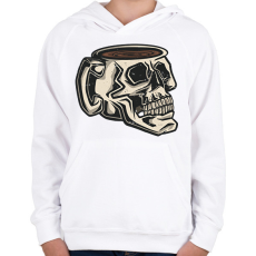 PRINTFASHION Koponya bögre - Gyerek kapucnis pulóver - Fehér