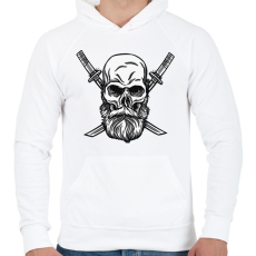 PRINTFASHION Koponya és kard - Férfi kapucnis pulóver - Fehér