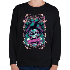 PRINTFASHION koponya és madarak - Gyerek pulóver - Fekete