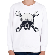 PRINTFASHION Koponya és szerszámok Skull tool - Gyerek pulóver - Fehér gyerek pulóver, kardigán