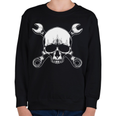 PRINTFASHION Koponya és szerszámok Skull tool sötét alaphoz - Gyerek pulóver - Fekete