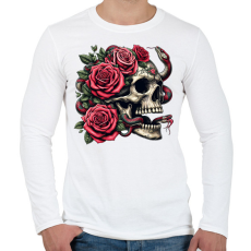 PRINTFASHION Koponya - Férfi hosszú ujjú póló - Fehér