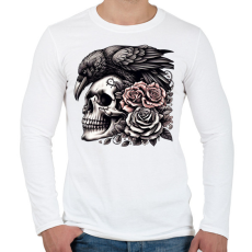 PRINTFASHION Koponya - Férfi hosszú ujjú póló - Fehér