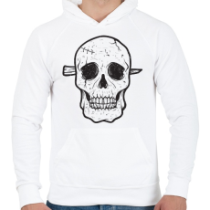 PRINTFASHION Koponya - Férfi kapucnis pulóver - Fehér