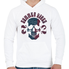 PRINTFASHION Koponya - Férfi kapucnis pulóver - Fehér