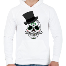 PRINTFASHION Koponya - Férfi kapucnis pulóver - Fehér férfi pulóver, kardigán