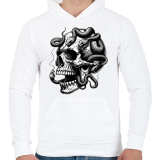 PRINTFASHION Koponya - Férfi kapucnis pulóver - Fehér
