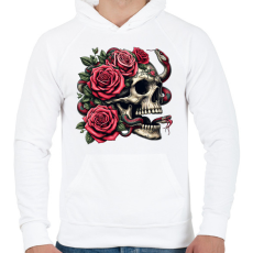 PRINTFASHION Koponya - Férfi kapucnis pulóver - Fehér