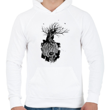 PRINTFASHION Koponya - Férfi kapucnis pulóver - Fehér férfi pulóver, kardigán