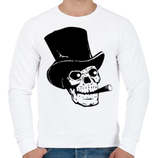 PRINTFASHION Koponya - Férfi pulóver - Fehér férfi pulóver, kardigán