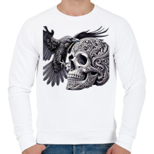 PRINTFASHION Koponya - Férfi pulóver - Fehér férfi pulóver, kardigán