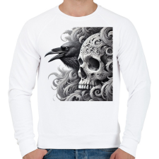 PRINTFASHION Koponya - Férfi pulóver - Fehér férfi pulóver, kardigán