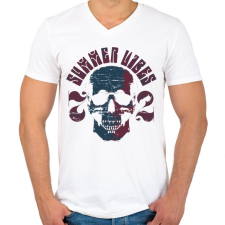 PRINTFASHION Koponya - Férfi V-nyakú póló - Fehér férfi póló