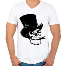 PRINTFASHION Koponya - Férfi V-nyakú póló - Fehér férfi póló