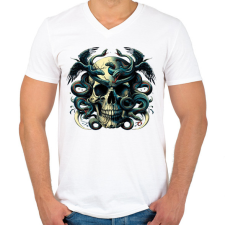 PRINTFASHION Koponya - Férfi V-nyakú póló - Fehér férfi póló