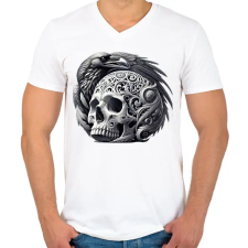 PRINTFASHION Koponya - Férfi V-nyakú póló - Fehér férfi póló