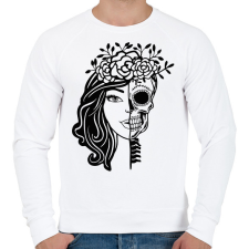 PRINTFASHION koponya girl - Férfi pulóver - Fehér férfi pulóver, kardigán