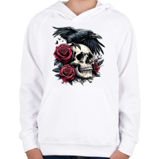 PRINTFASHION Koponya - Gyerek kapucnis pulóver - Fehér