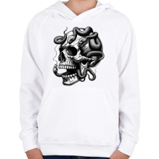 PRINTFASHION Koponya - Gyerek kapucnis pulóver - Fehér gyerek pulóver, kardigán