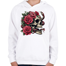 PRINTFASHION Koponya - Gyerek kapucnis pulóver - Fehér gyerek pulóver, kardigán