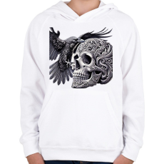 PRINTFASHION Koponya - Gyerek kapucnis pulóver - Fehér