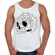 PRINTFASHION Koponya macskákból - Férfi atléta - Fehér