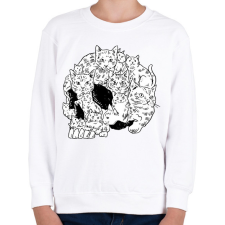 PRINTFASHION Koponya macskákból - Gyerek pulóver - Fehér gyerek pulóver, kardigán